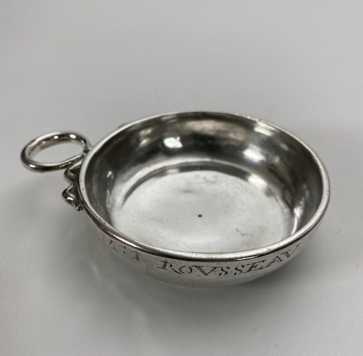 Tastevin aus Silber XVIII. Jahrhundert Schlangengriff Rousseau Fermiers généraux