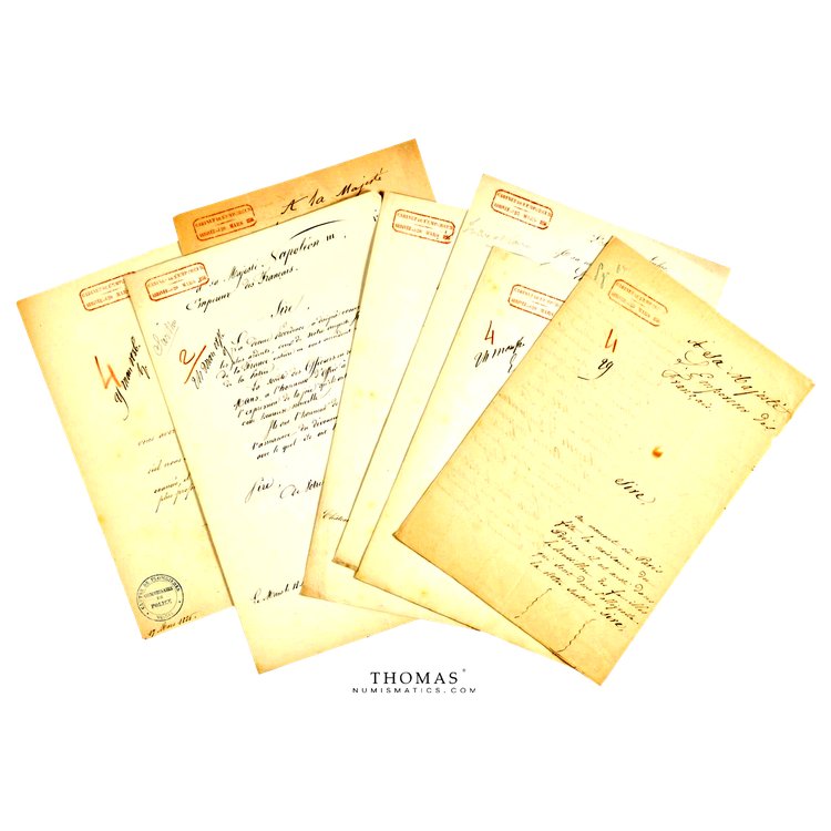 LOT OF 7 LETTERS – SENT TO EMPEROR NAPOLEON III