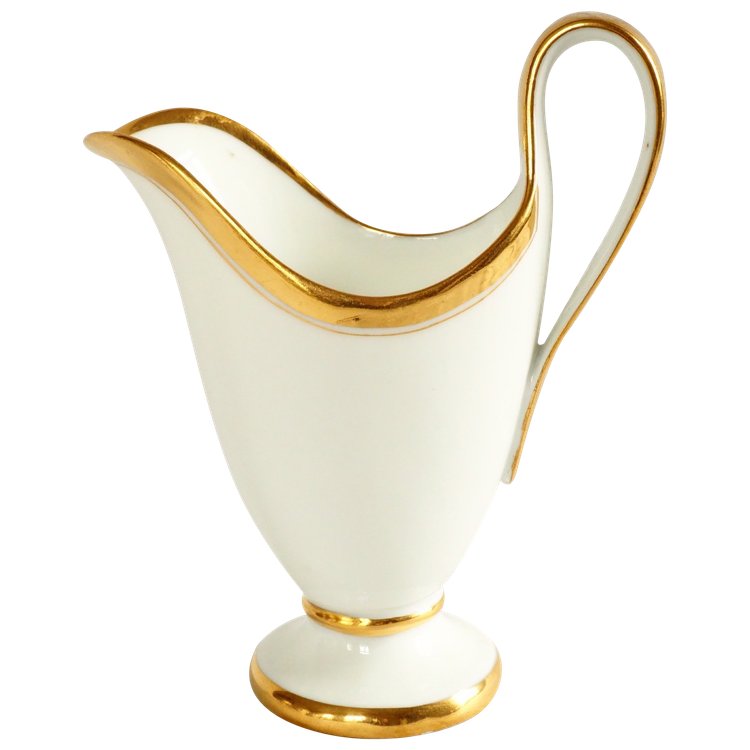Halley - Empire period milk jug in white and gold Paris porcelain circa 1805