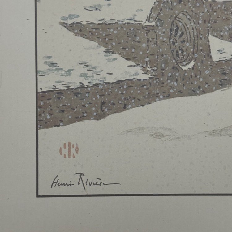 Litografia di Henri Rivière La Féérie des Heures - La Neige
