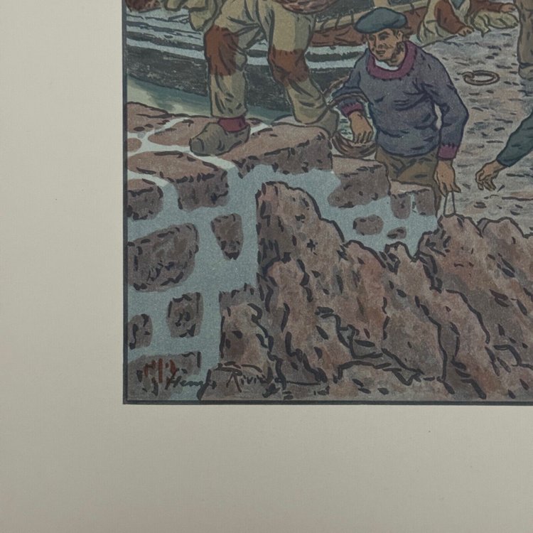 Lithograph by Henri Rivière Au Vent de Noroît - Le Port