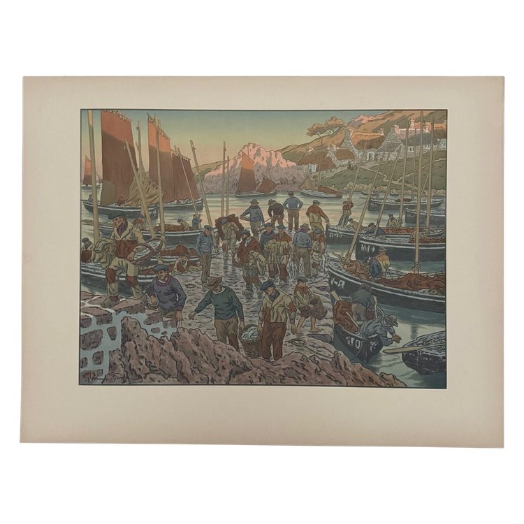 Lithograph by Henri Rivière Au Vent de Noroît - Le Port
