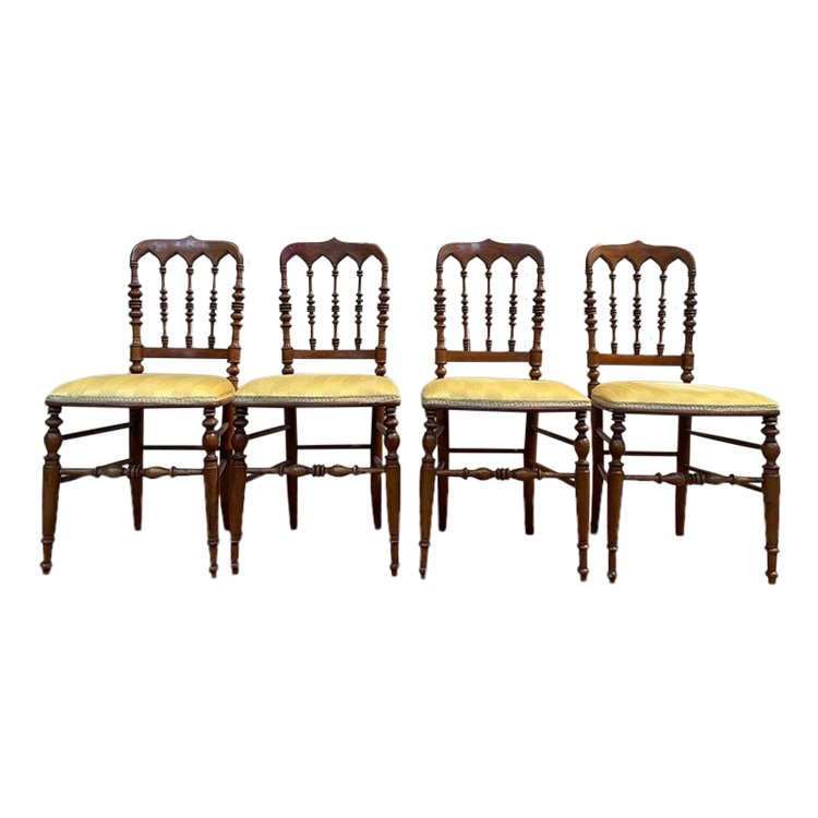 Set of 4 Napoleon III "Cathedral" chairs