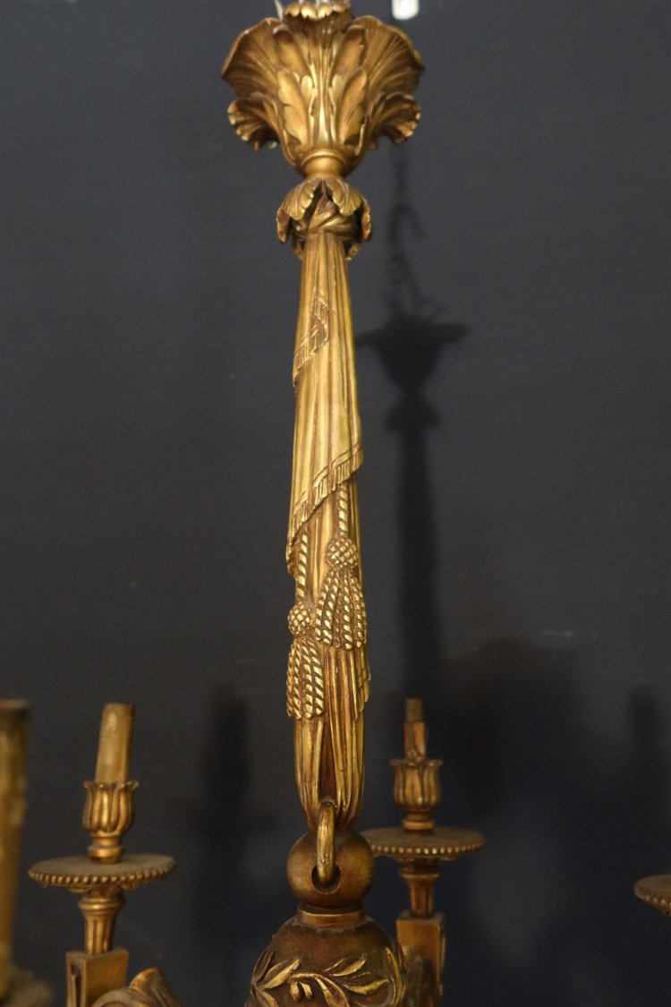 Kronleuchter aus vergoldetem Holz XIX.