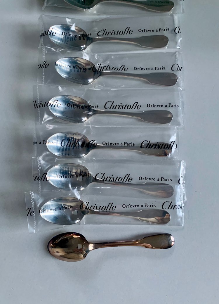 8 Christofle moka spoons