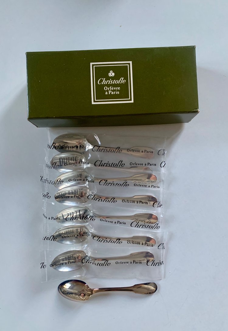 8 Christofle moka spoons