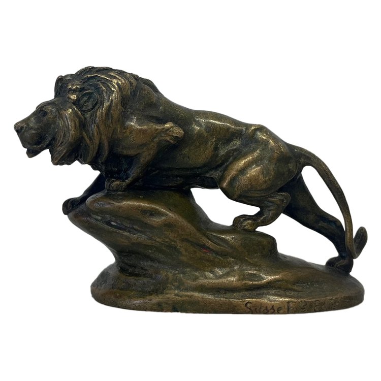 Scultura - Bronzo - Leone - Masson/susse Frs - Francia - XIX sec.