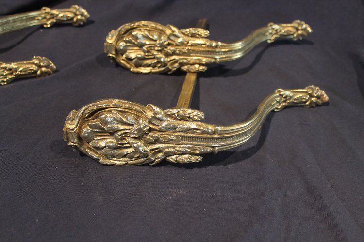 4 portes embrases à rideaux en bronze style Louis XVI ép. 19ème bronze ameublement décoration