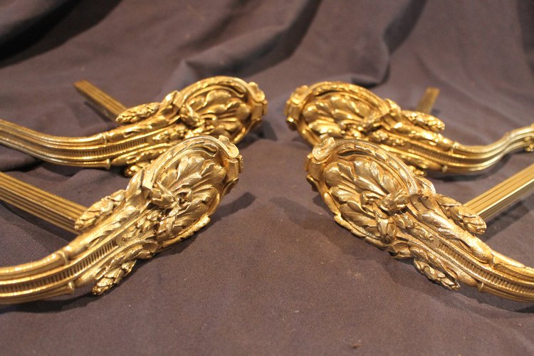 4 portes embrases à rideaux en bronze style Louis XVI ép. 19ème bronze ameublement décoration