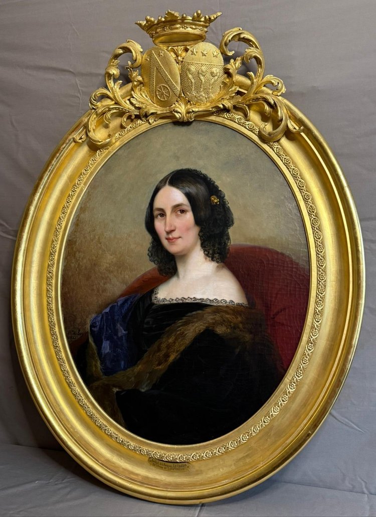 Portrait de la Marquise Le Charron - Eugénie de Lagatinerie XIXème siècle.
