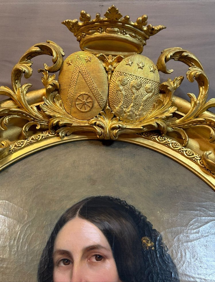 Portrait de la Marquise Le Charron - Eugénie de Lagatinerie XIXème siècle.