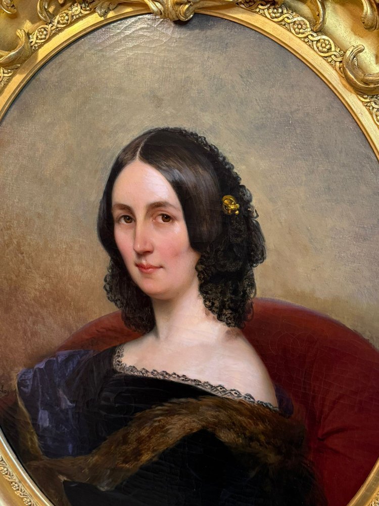 Portrait de la Marquise Le Charron - Eugénie de Lagatinerie XIXème siècle.