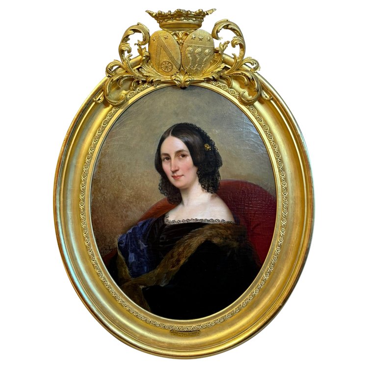 Portrait de la Marquise Le Charron - Eugénie de Lagatinerie XIXème siècle.