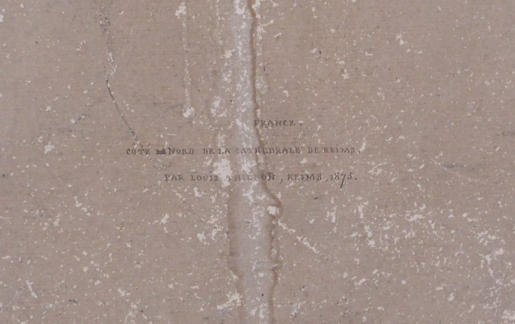 Louis-Désiré Thiénon 1812-1889 Reims, the cathedral, landscape, drawing, 1875