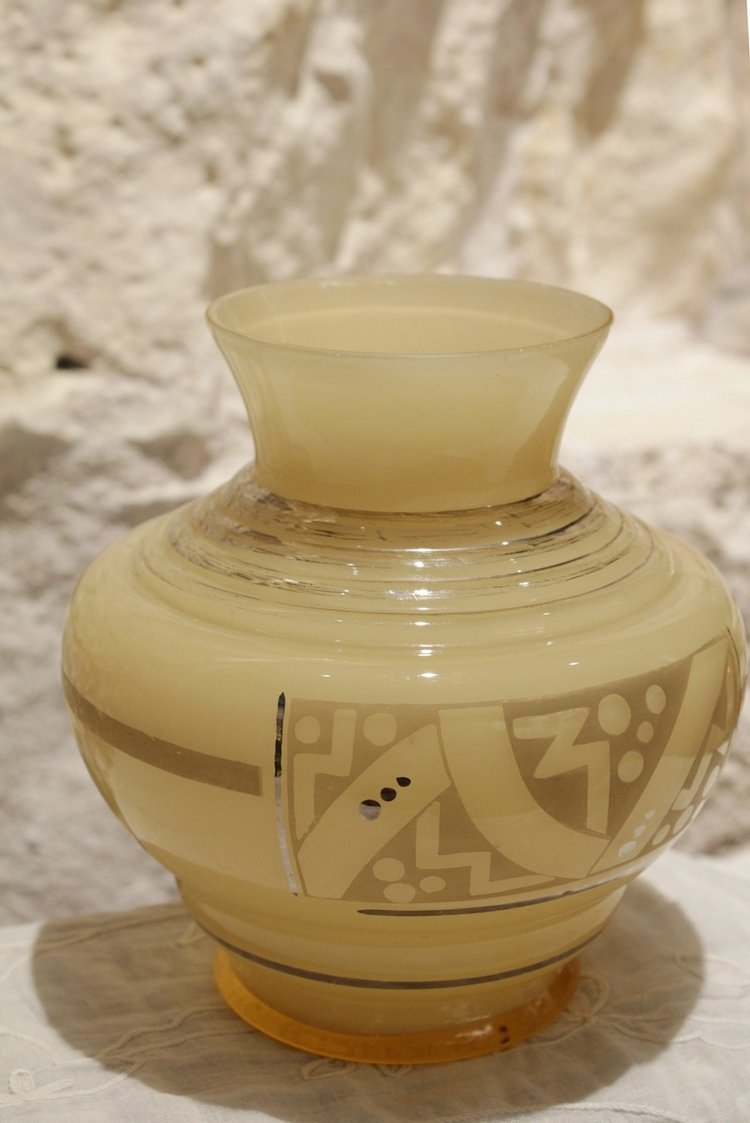 Vase en verre signé D'Argyl vers 1930, Art Déco