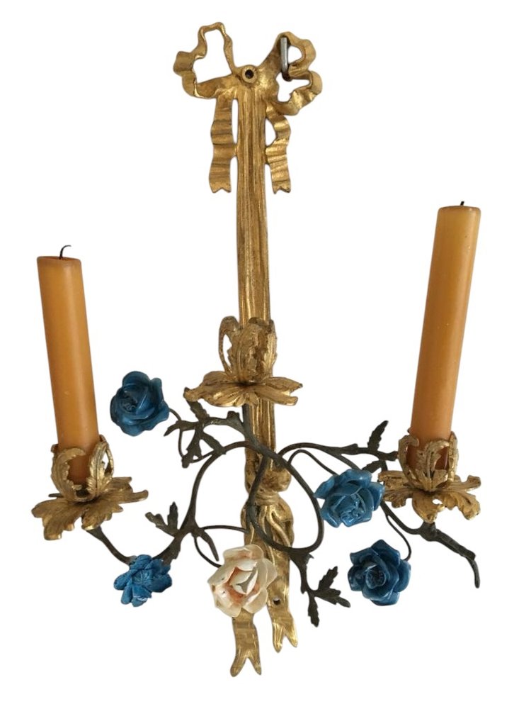 Paar Wandleuchten, Stil Louis XVI, Epoche 19.