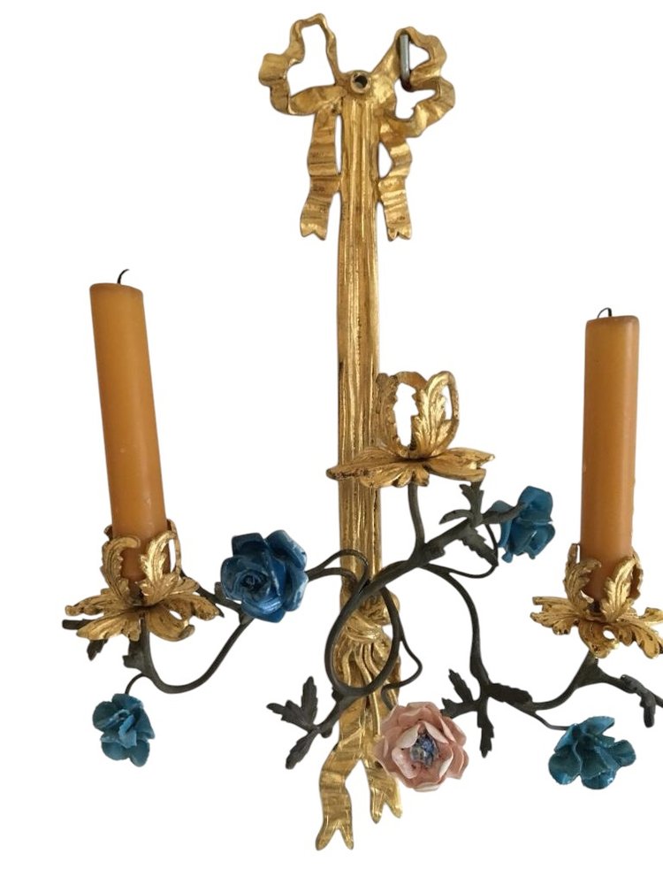 Paar Wandleuchten, Stil Louis XVI, Epoche 19.
