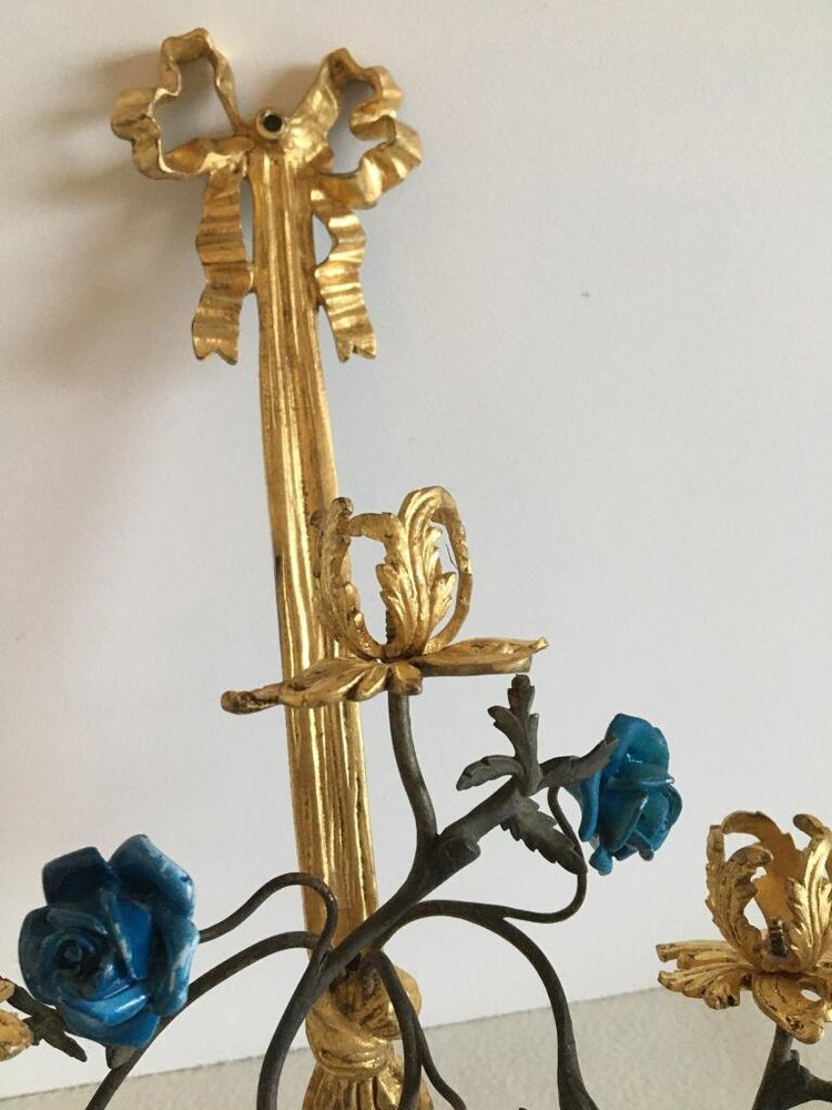 Paar Wandleuchten, Stil Louis XVI, Epoche 19.