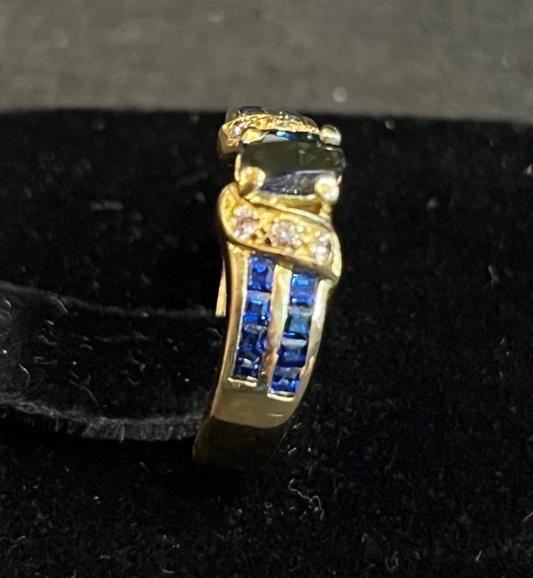 Sapphire and white stone ring
