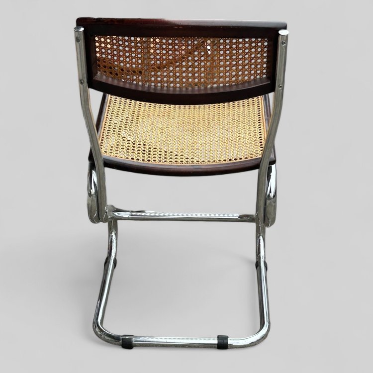 Suite Von Vier Rohrstühlen Vintage Italien Bauhausstil Marcel Breuer Um 1970