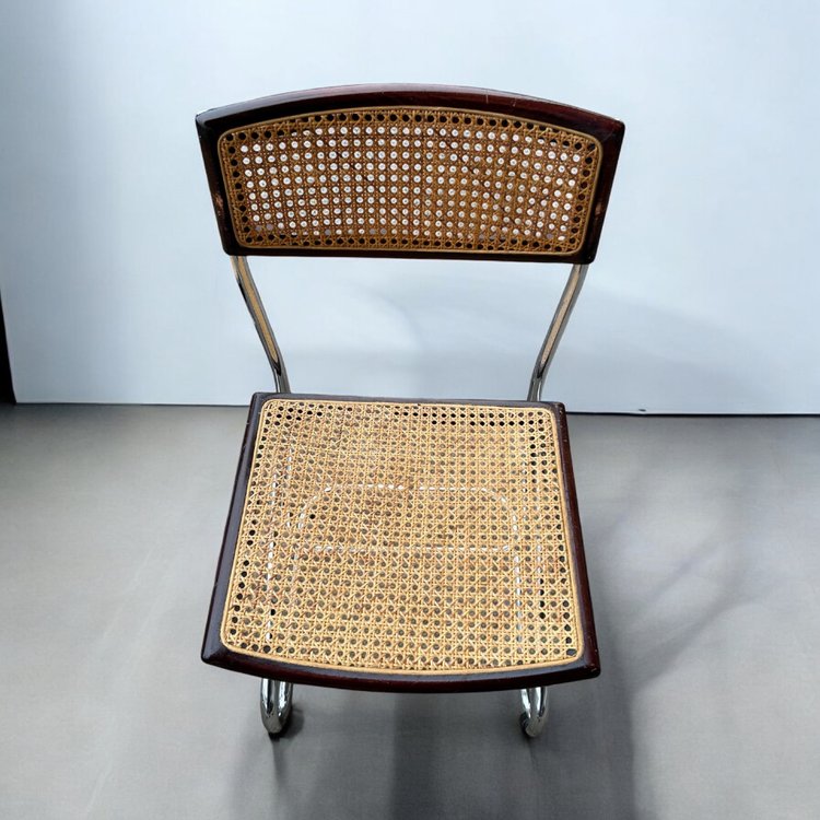 Suite Von Vier Rohrstühlen Vintage Italien Bauhausstil Marcel Breuer Um 1970