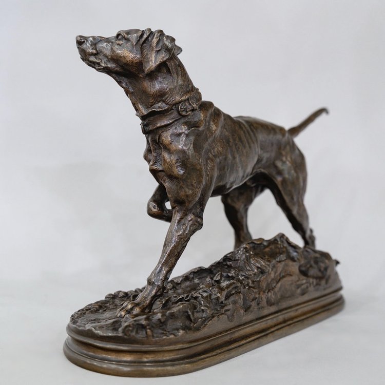 Scultura - Chien Braque Marly , Pierre - Jules Mêne (1810-1879) - Bronzo
