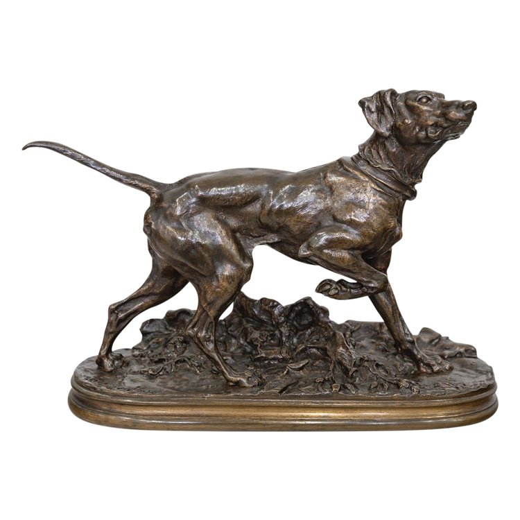 Scultura - Chien Braque Marly , Pierre - Jules Mêne (1810-1879) - Bronzo