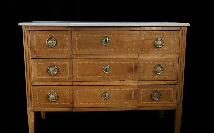 Kommode mit Sprung Louis XVI Epoche XVIII Jahrhundert