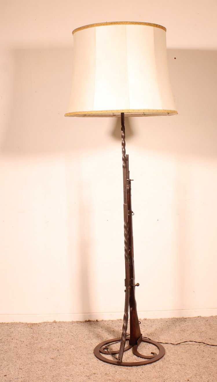 Rifle Floor Lamp With Its Lampshade