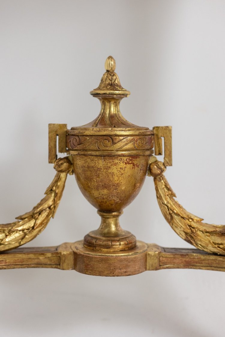 Gilded and carved wood console with marble top. Circa 1880. LS5551B559P