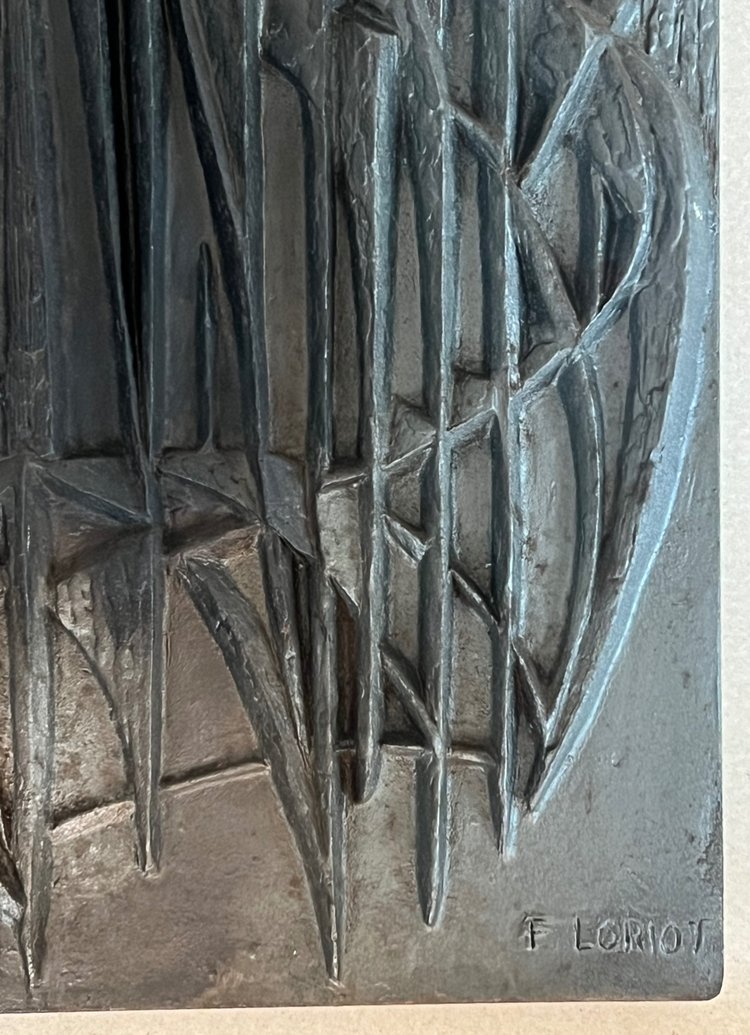 Kaminplatte von Designer F. Loriot für Stern, Frankreich 70er Jahre