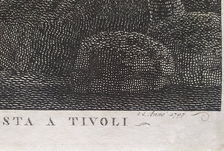  Italia Roma Tempio della Sibilla Incisione del XVIII secolo Architettura
