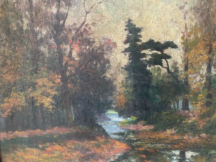Paesaggio forestale firmato inizi del XX secolo