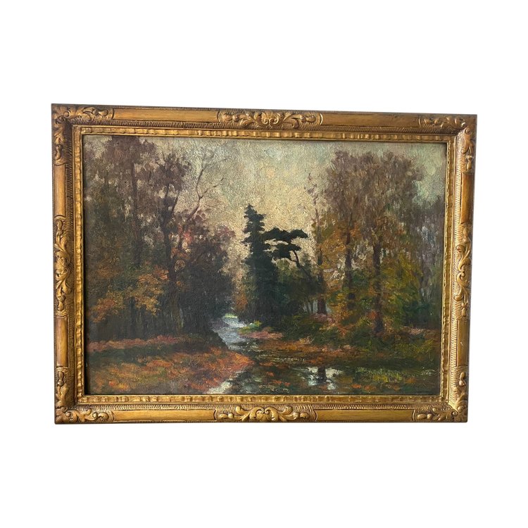 Paesaggio forestale firmato inizi del XX secolo