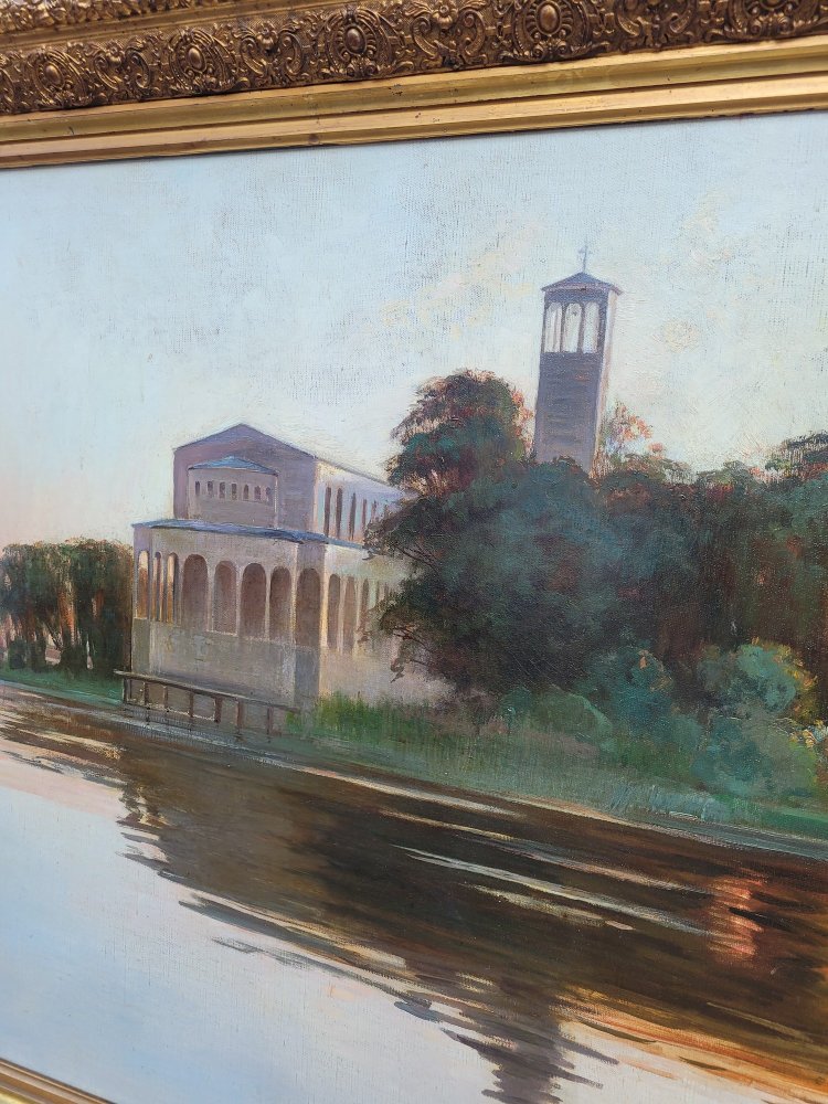P Soborg, View of the Church of the Holy Saviour, Hst Signed, End of the 19th Early 20th Century