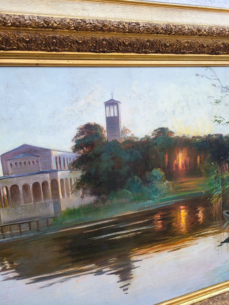 P Soborg, View of the Church of the Holy Saviour, Hst Signed, End of the 19th Early 20th Century