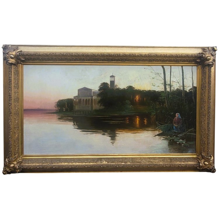 P Soborg, View of the Church of the Holy Saviour, Hst Signed, End of the 19th Early 20th Century