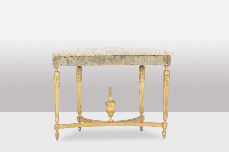 Consolle in legno dorato e marmo breccia di Aleppo. Circa 1780. LS55691657J