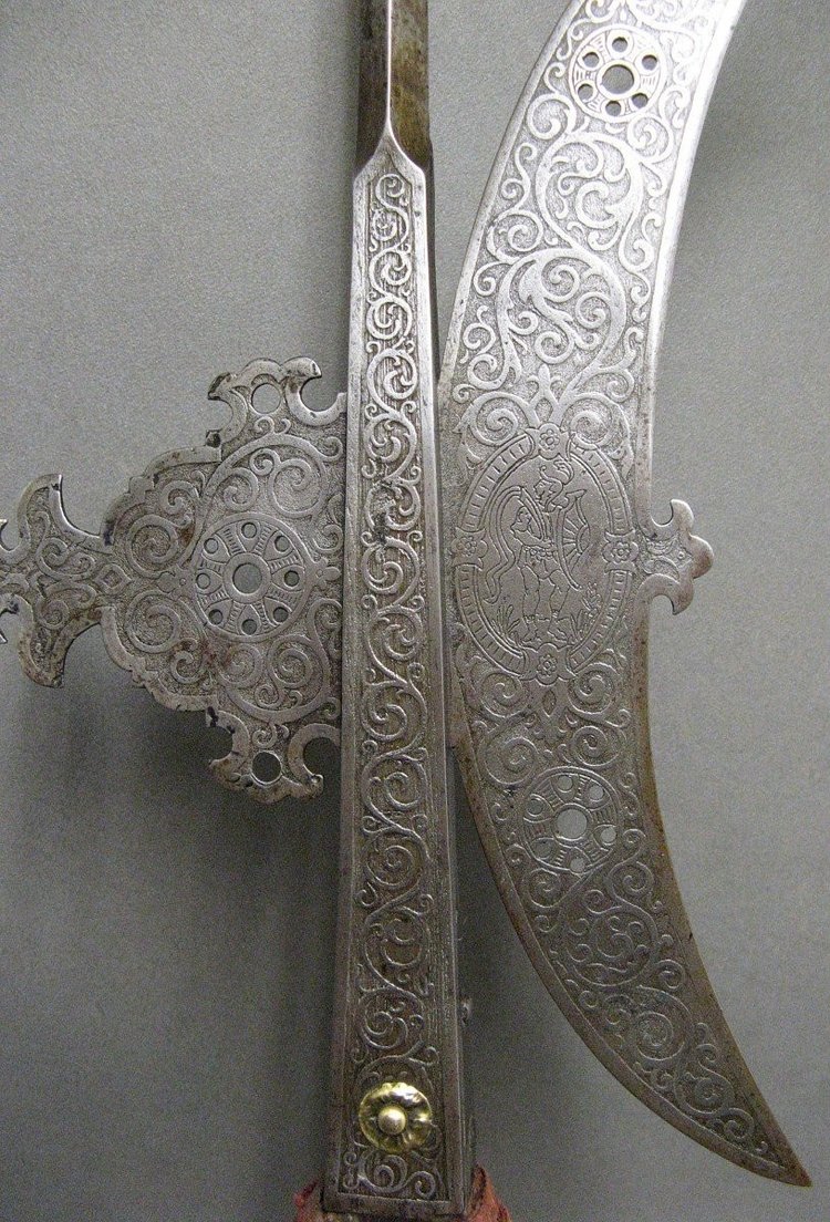 Viollet Le Duc Hellebarde aus Eisen, 19. Jahrhundert.
