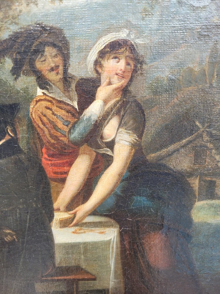 Picnic di campagna, con cornice, inizi del XIX secolo