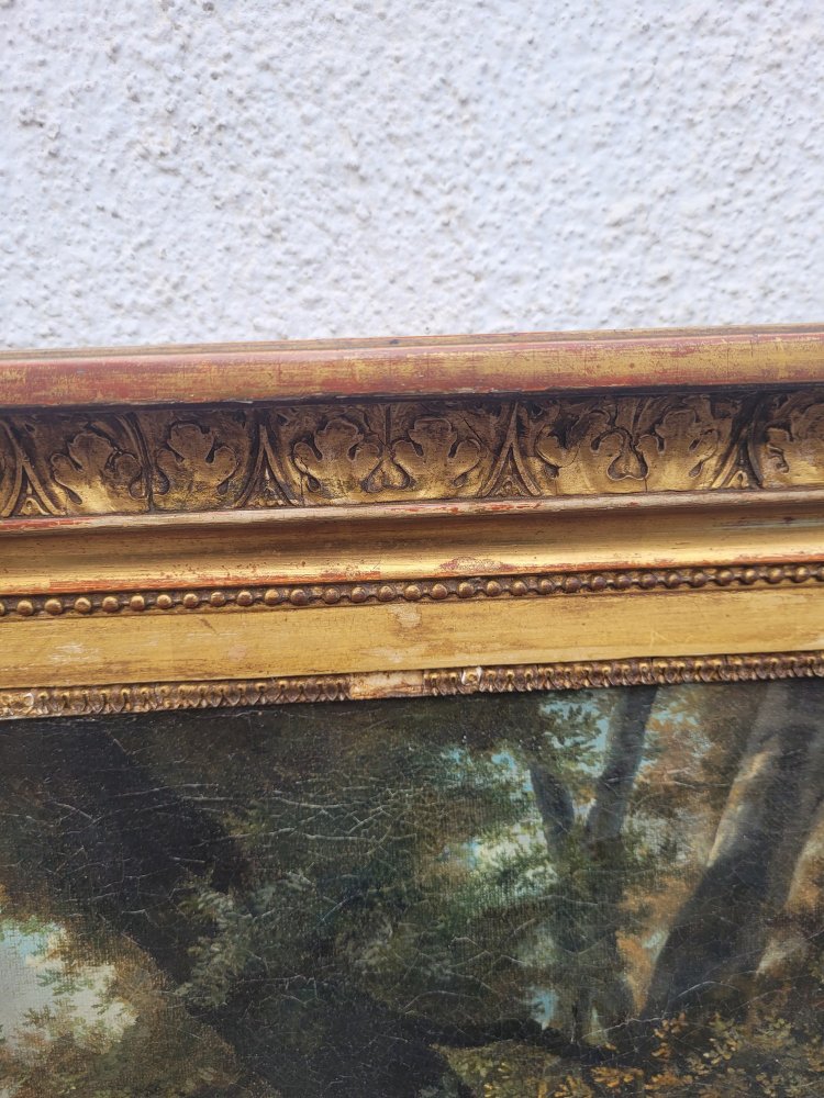 Picnic di campagna, con cornice, inizi del XIX secolo