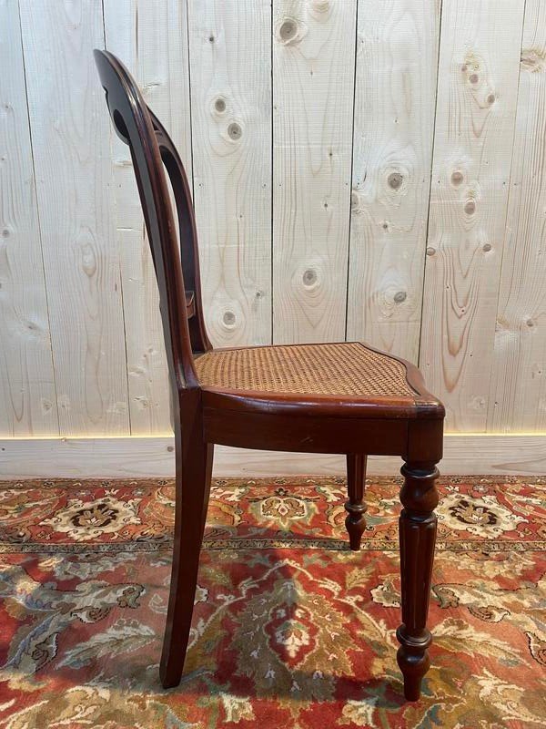 Suite de 4 chaises Louis Philippe cannées 