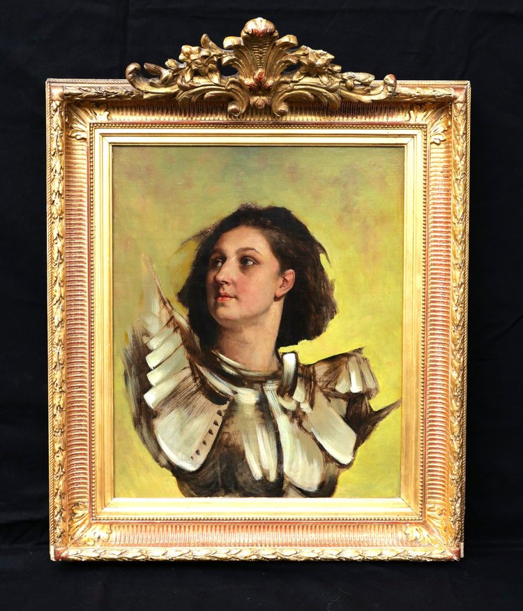 FRANZÖSISCHE Schule des 19. Jahrhunderts, Jeanne d'Arc in Rüstung