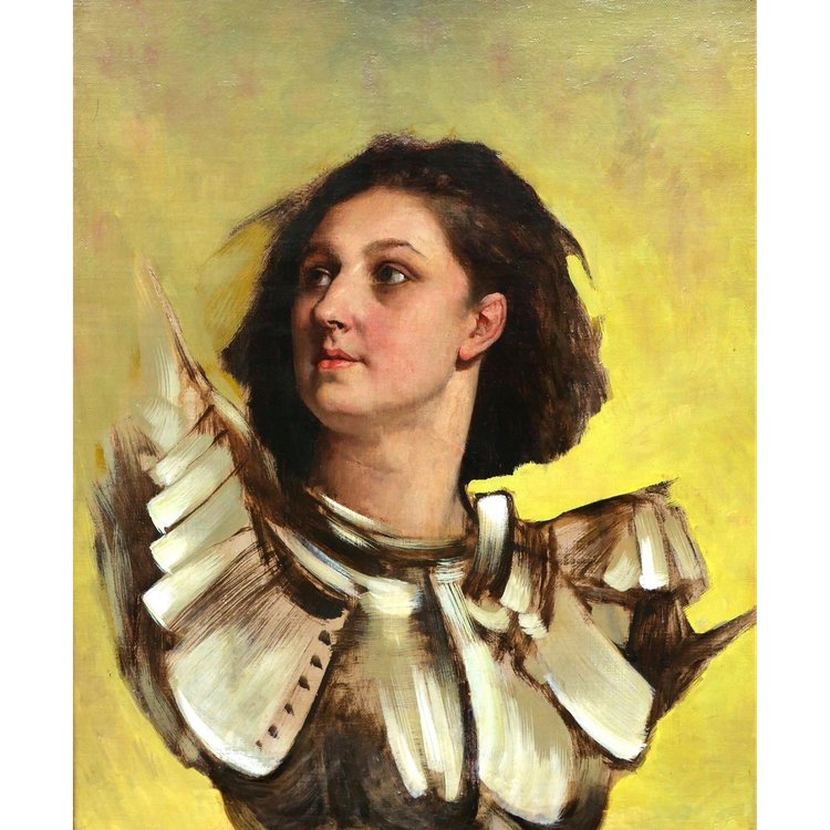 FRANZÖSISCHE Schule des 19. Jahrhunderts, Jeanne d'Arc in Rüstung