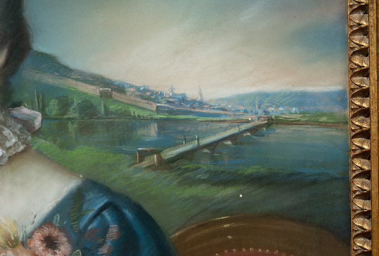 Pastel Ancien Napoléon III France 19ème Siècle.