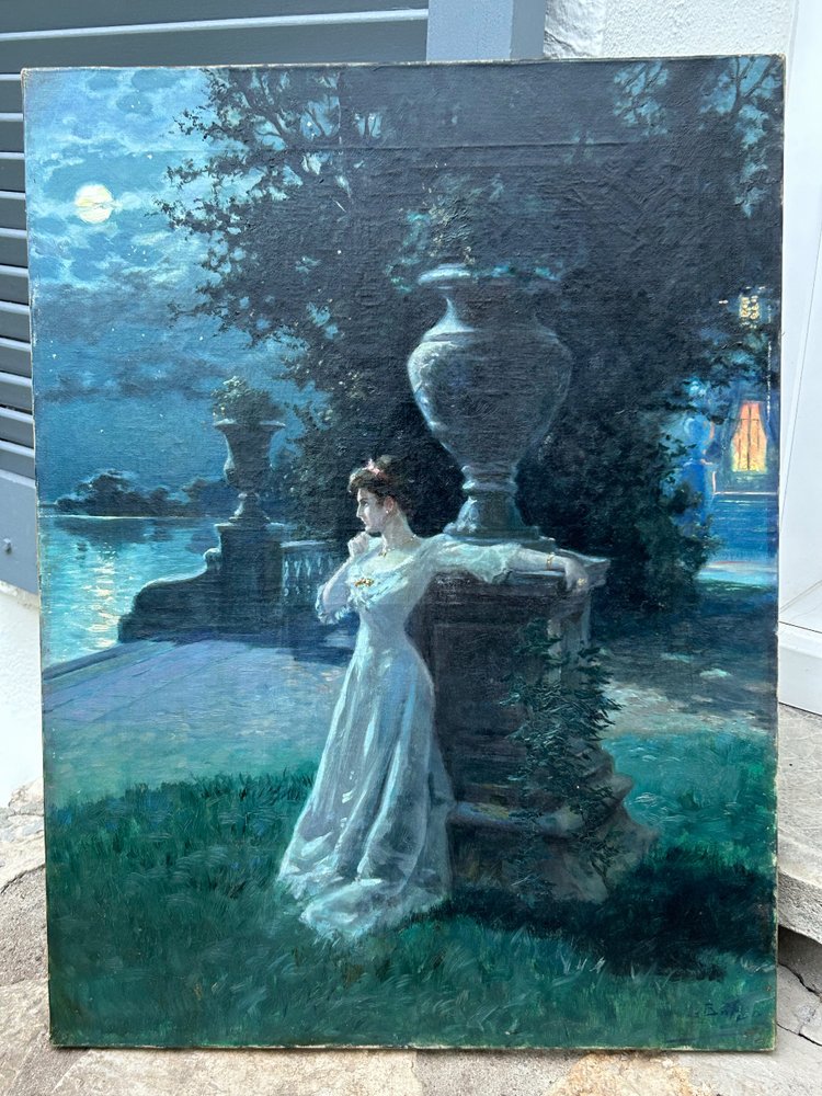 Marie Marguerite Barco (1882-1965) Malinconia notturna Olio su tela Inizio XX secolo 