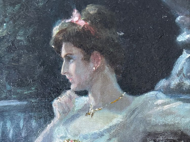 Marie Marguerite Barco (1882-1965) Malinconia notturna Olio su tela Inizio XX secolo 
