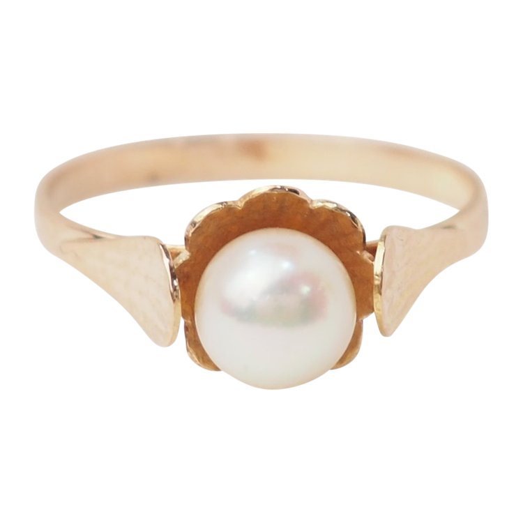 Anello in oro rosa e perla coltivata