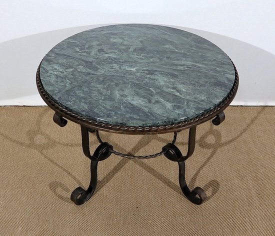  Table Basse en Marbre et Fer forgé – 1950 