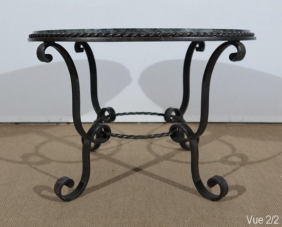  Table Basse en Marbre et Fer forgé – 1950 